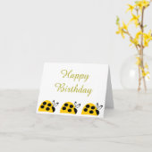 Niedlich Yellow Ladybug Geburtstag Karte (Gelbe Blume)