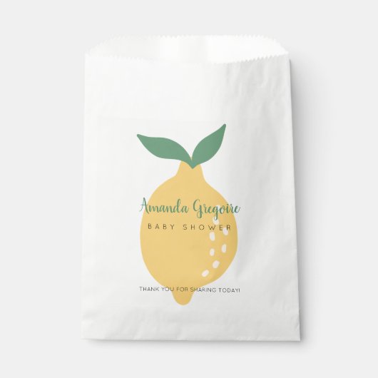 Niedlich Yellow Lemon Theme Kinderdusche Geschenktütchen (Vorderseite)