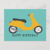 Niedlich Yellow Scooter HAPPY BIRTHDAY CUSTOM Postkarte (Vorderseite)