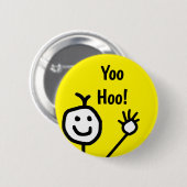 Niedlich Yellow Yoo Hoo Hallo Lächeln Gesicht Cart Button (Vorne & Hinten)