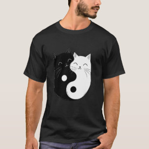 Niedlich Yin und Yang Cats Cat Lover Buddhism Grap T-Shirt