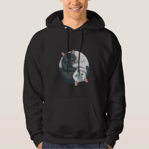 Niedlich Yin Yang Cat Schwarz-weiß Spirituelle Ki Hoodie