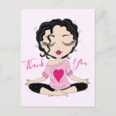 Niedlich Yoga Girl Danke | Black Hair Postcard Postkarte (Vorderseite)