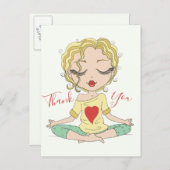 Niedlich Yoga Girl Danke | Blonde Hair Postcard Postkarte (Vorne/Hinten)