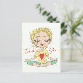 Niedlich Yoga Girl Danke | Blonde Hair Postcard Postkarte (Stehend Vorderseite)