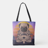 Niedlich Yoga Mops Tote Tasche (Rückseite)
