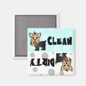 Niedlich Yorkie Clean / Geschirrspülmaschine Magne Magnet (Vorderseite/Rückseite)