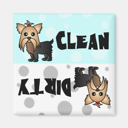 Niedlich Yorkie Clean / Geschirrspülmaschine Magne Magnet (Vorne)