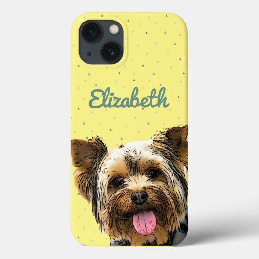 Niedlich Yorkie Dog Chic Yellow Glam Terrier Case-Mate iPhone Hülle (Rückseite)