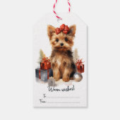 Niedlich Yorkie Dog Geschenkanhänger (Rückseite)