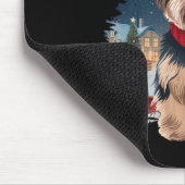 Niedlich Yorkie Dog Weihnachtsmannmütze Scarf Wint Mousepad (Ecke)