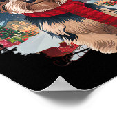 Niedlich Yorkie Dog Weihnachtsmannmütze Scarf Wint Poster (Ecke)