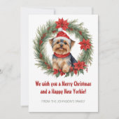 Niedlich Yorkie Funny Dog Weihnachten (Vorderseite)