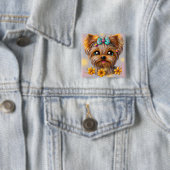 Niedlich Yorkie Kawaii Puppy Button (Beispiel)