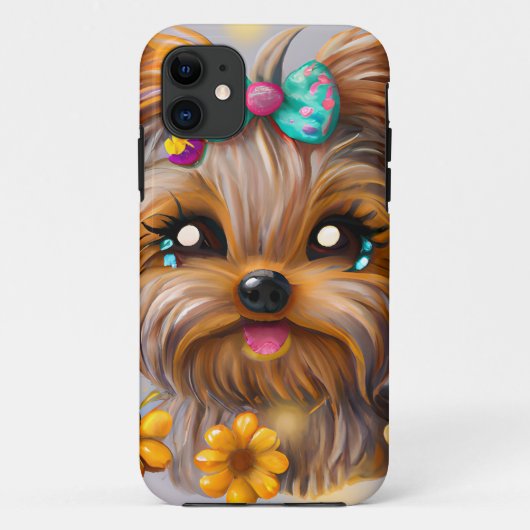 Niedlich Yorkie Kawaii Puppy Case-Mate iPhone Hülle (Rückseite)