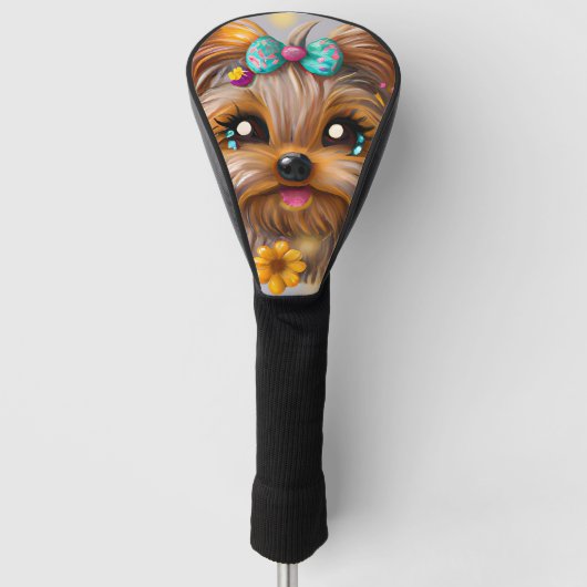 Niedlich Yorkie Kawaii Puppy Golf Headcover (Vorderseite)