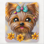 Niedlich Yorkie Kawaii Puppy Mousepad (Vorne)
