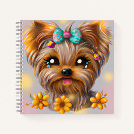 Niedlich Yorkie Kawaii Puppy Notizblock