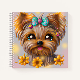 Niedlich Yorkie Kawaii Puppy Notizblock