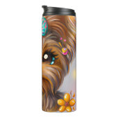 Niedlich Yorkie Kawaii Puppy Thermosbecher (Nach rechts gedreht)