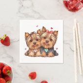 Niedlich Yorkie Liebe Puppy Dog Yorkshire Terrier Serviette (Beispiel)
