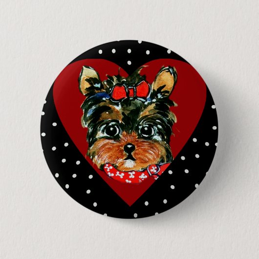 Niedlich Yorkie Poo Button (Vorderseite)