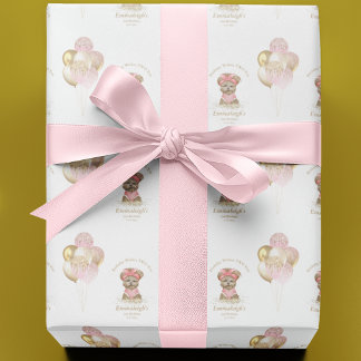 Niedlich Yorkie Two Niedlich Balloon Geburtstagspa Geschenkpapier