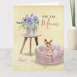 Niedlich Yorkie Watercolor Individuelle Name Mutte Karte