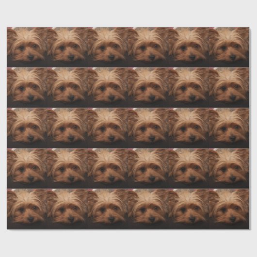Niedlich Yorkie Wrapping Paper Geschenkpapier (Flach)