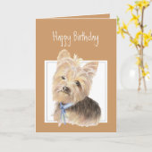 Niedlich Yorkie, Yorkshire Terrier, Hund, Haustier Karte (Gelbe Blume)