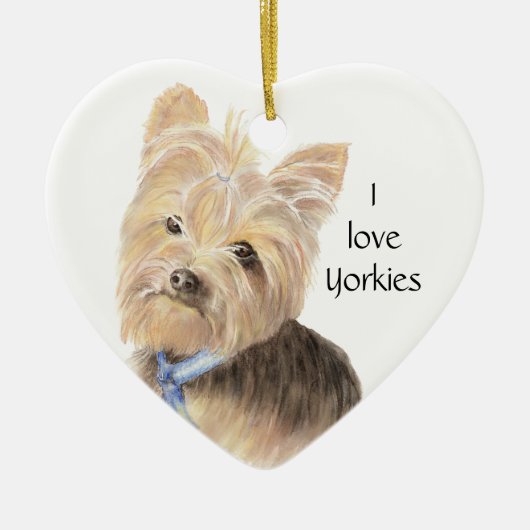 Niedlich Yorkie, Yorkshire Terrier, Hund, Haustier Keramikornament (Vorne)
