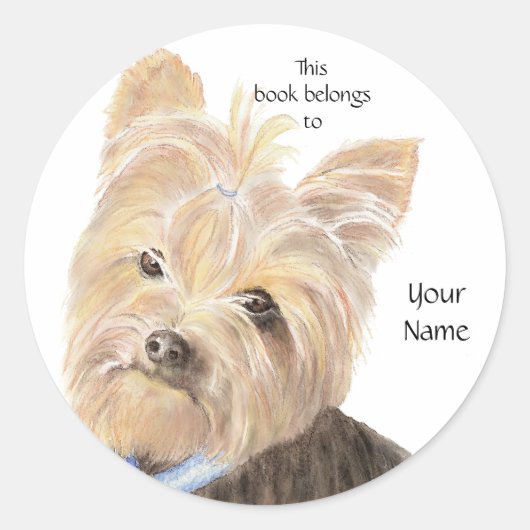 Niedlich Yorkie, Yorkshire Terrier, Hund, Haustier Runder Aufkleber (Vorderseite)