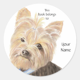 Niedlich Yorkie, Yorkshire Terrier, Hund, Haustier Runder Aufkleber