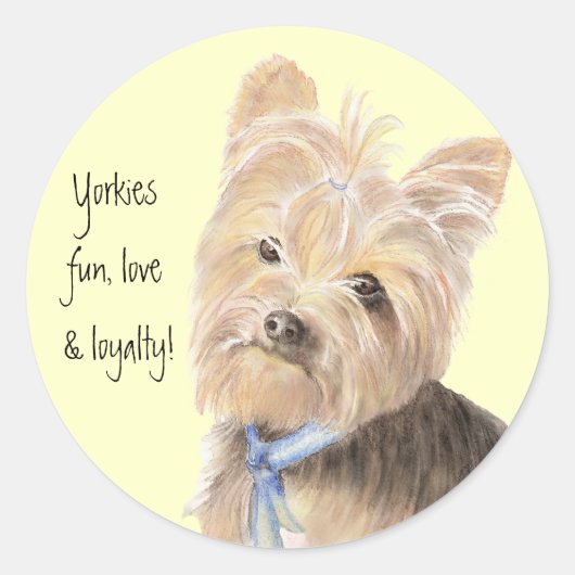 Niedlich Yorkie, Yorkshire Terrier, Hund, Haustier Runder Aufkleber (Vorderseite)