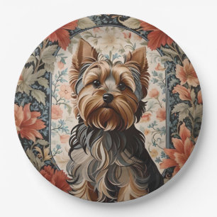 Niedlich Yorkie Yorkshire Terrier Portrait Pappteller