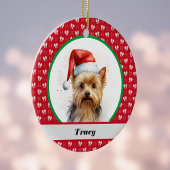 Niedlich Yorkie Yorkshire Terrier Red Christmas Bo Keramik Ornament