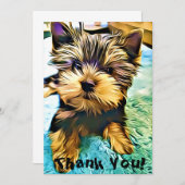 Niedlich Yorkie Yorkshire Welppy Art Dankeskarte (Vorne/Hinten)