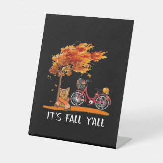 Niedlich Yorkshire Herbst Kawaii Yorkie It's Fall Sockelschild