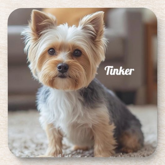 Niedlich Yorkshire Personalisiert Beverage Coaster Getränkeuntersetzer (Vorderseite)