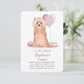 Niedlich Yorkshire Terrier Birthday Einladung (Stehend Vorderseite)