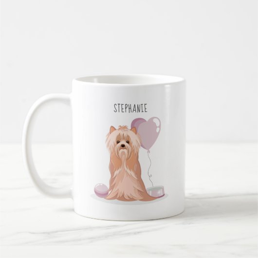 Niedlich Yorkshire Terrier Birthday Kaffeetasse (Links)