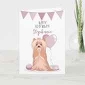 Niedlich Yorkshire Terrier Birthday Karte (Vorderseite)