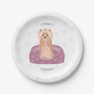 Niedlich Yorkshire Terrier Birthday Paper Tellers Pappteller