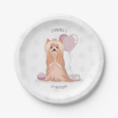 Niedlich Yorkshire Terrier Birthday Pappteller (Vorderseite)