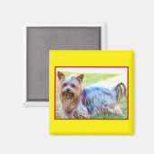Niedlich Yorkshire Terrier Dog Body Magnet (Vorderseite/Rückseite)