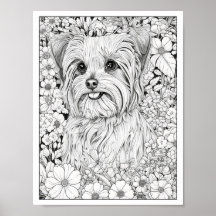 Niedlich Yorkshire Terrier Dog Coloring Poster