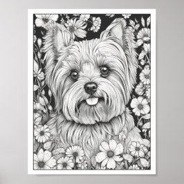 Niedlich Yorkshire Terrier Dog Coloring Poster