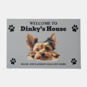 Niedlich Yorkshire Terrier Dog Foto Fußmatte (Vorderseite)