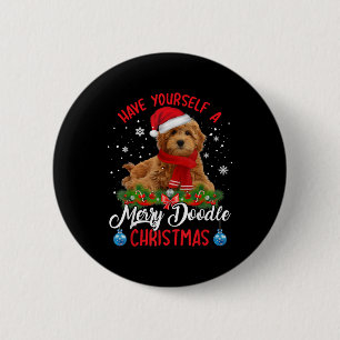 Niedlich Yorkshire Terrier Dog Merry Doodle Weihna Button