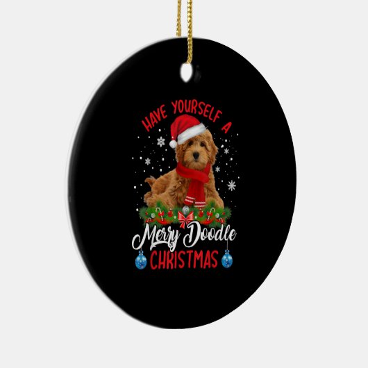 Niedlich Yorkshire Terrier Dog Merry Doodle Weihna Keramik Ornament (Rechts)